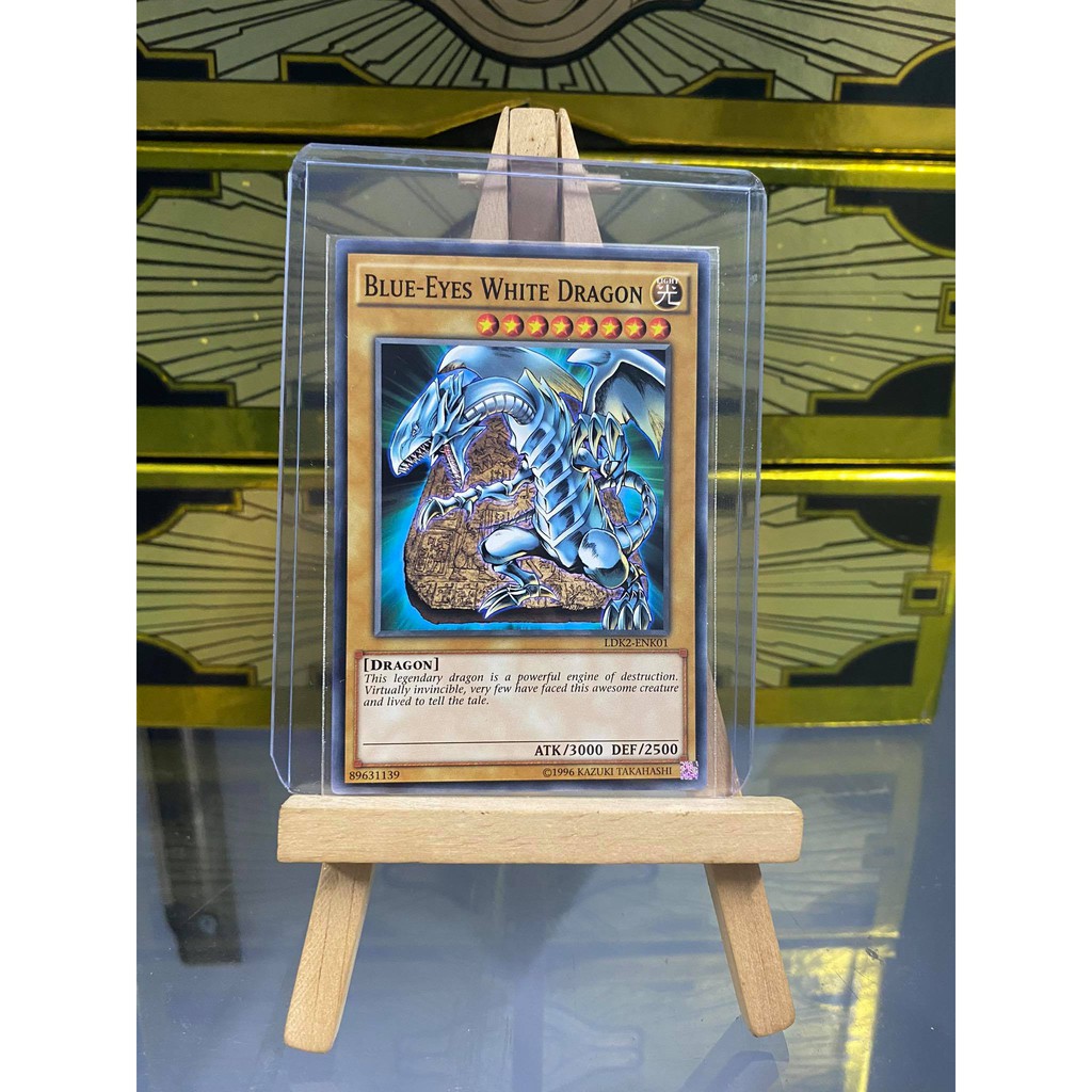 Lá bài thẻ bài Yugioh Blue Eyes White Dragon - Tặng bọc bài nhựa bảo quản