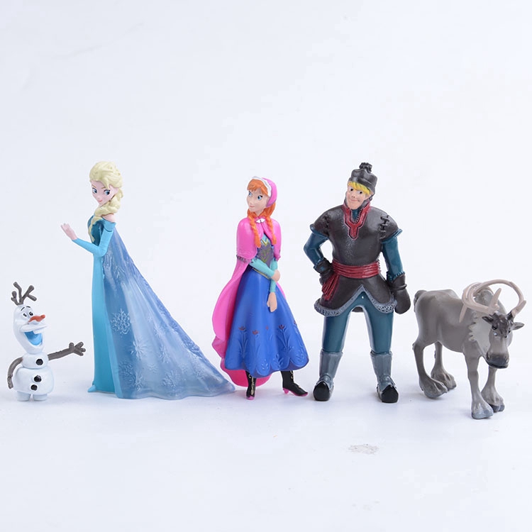 Set 5 búp bê đồ chơi hình nhân vật hoạt hình Disney Frozen Kristoff Sven Olaf bằng PVC