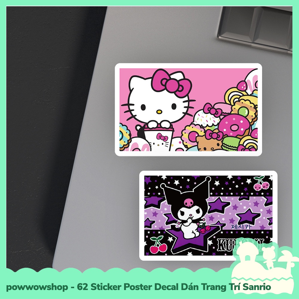 [Sẵn VN - Hỏa Tốc] 62 Sticker Decal Dán Trang Trí Đa Năng Cho Nhiều Vật Dụng Mẫu Cute Sanrio