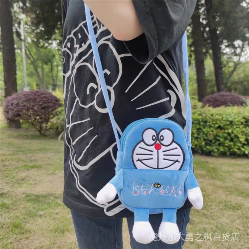 Túi Xách Vải Bông Hình Doraemon Đáng Yêu Nhỏ Gọn Dễ Phối Đồ Cho Nữ A7QN