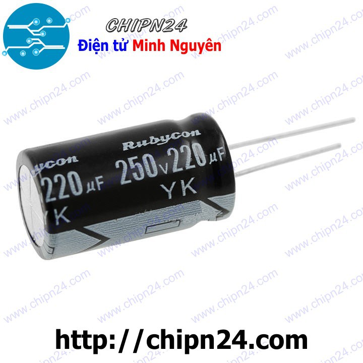 [2 CON] Tụ hóa 220uF 250V (18x25mm)