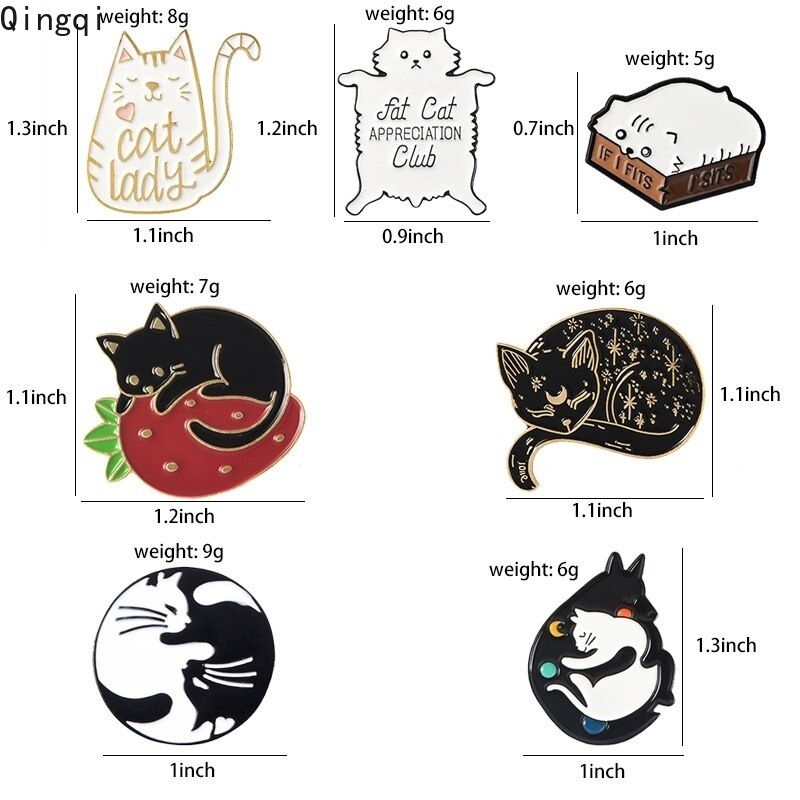 Ghim cài áo Miss Zoe hình mèo hoạt hình dễ thương