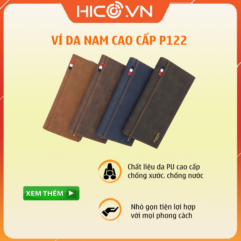 Bóp da nam dáng dài, Ví Nam Da Dáng Dài P122 – Phong Cách Thời Trang , Đẳng Cấp chất liệu da cao cấp chống mài mòn