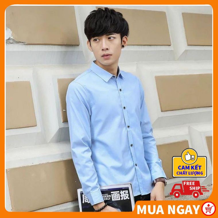 Áo sơ mi nam dài tay phong cách hàn quốc đẹp cao cấp giá rẻ KINGSPORT Áo sơ mi nam hàn quốc vải lụa mềm mịn cao cấp