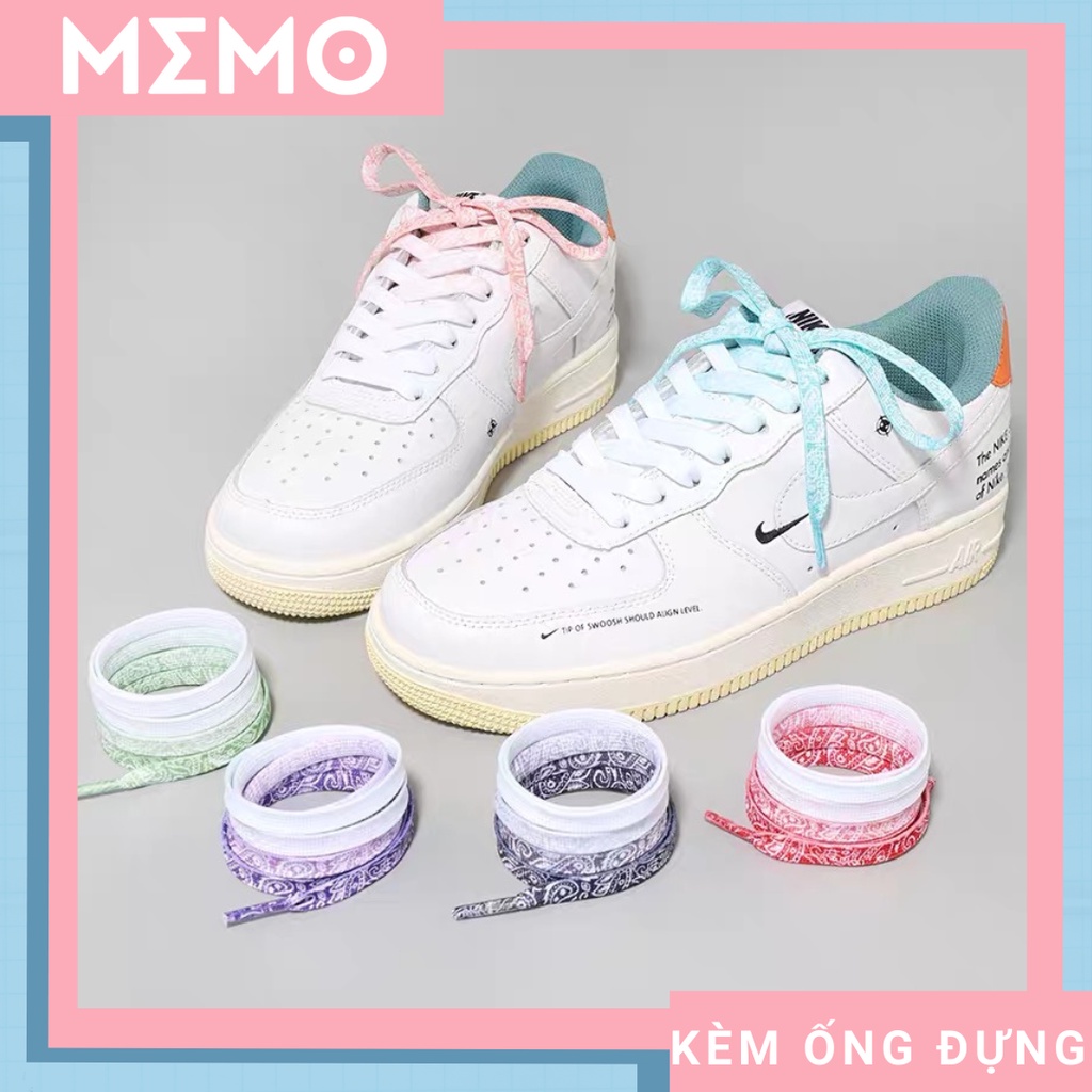 Dây Giày AF1 Hoạ Tiết Paisley x Ombre Custom Giày Phụ Kiện Memo