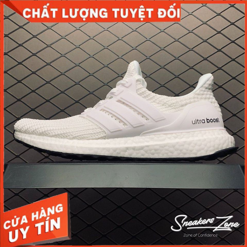 (FREESHIP+HỘP+QUÀ) Giày Thể Thao Sneakers   ULTRA BOOST 4.0 white trắng đế đen cực đẹp cho cả nam và nữ