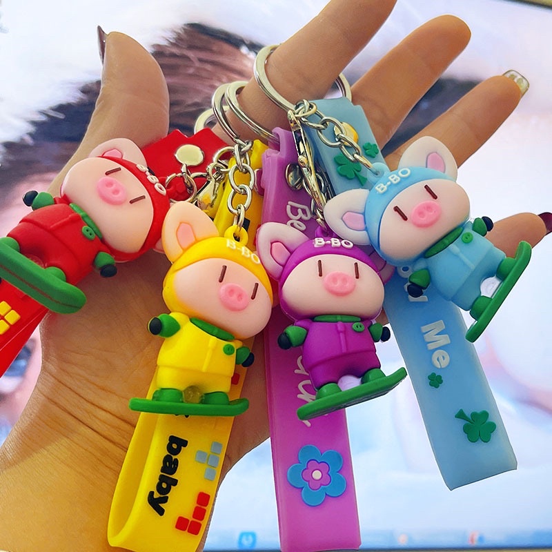 Móc khoá phi hành gia heo bơ dâu heo nhiều mẫu giá rẻ móc khóa