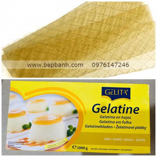 Hộp 1 kg Gelatin lá Gelita GOLD