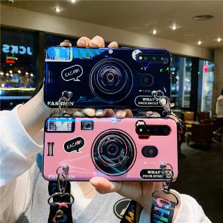 Ốp điện thoại hình máy ảnh cổ điển có dây đeo cho Samsung A01 A11 A21 A31