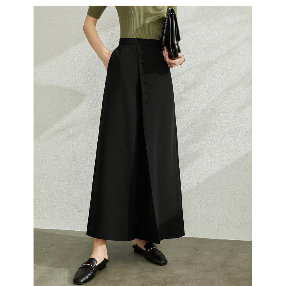 Quần culottes Cati đính cúc - kiểu óng rộng và mềm rủ