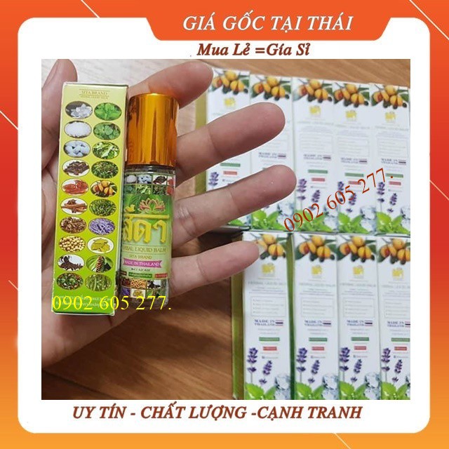 [Combo]12 Chai Dầu thảo dược 20 vị SITA BRAND HERBAL LIQUID BALM Thái Lan 8ml