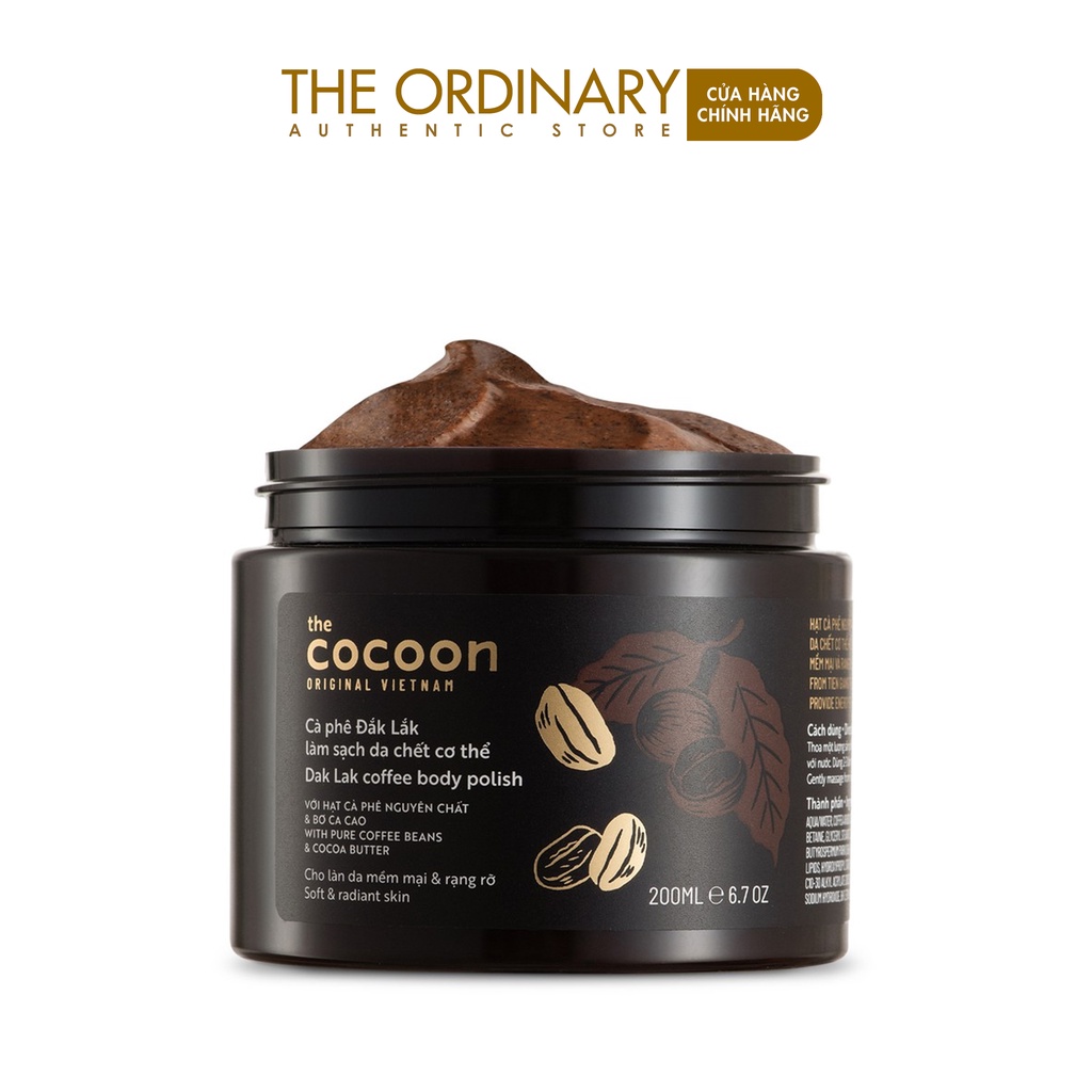 Tẩy da chết cơ thể Cocoon cà phê Đắk Lắk (200ml)