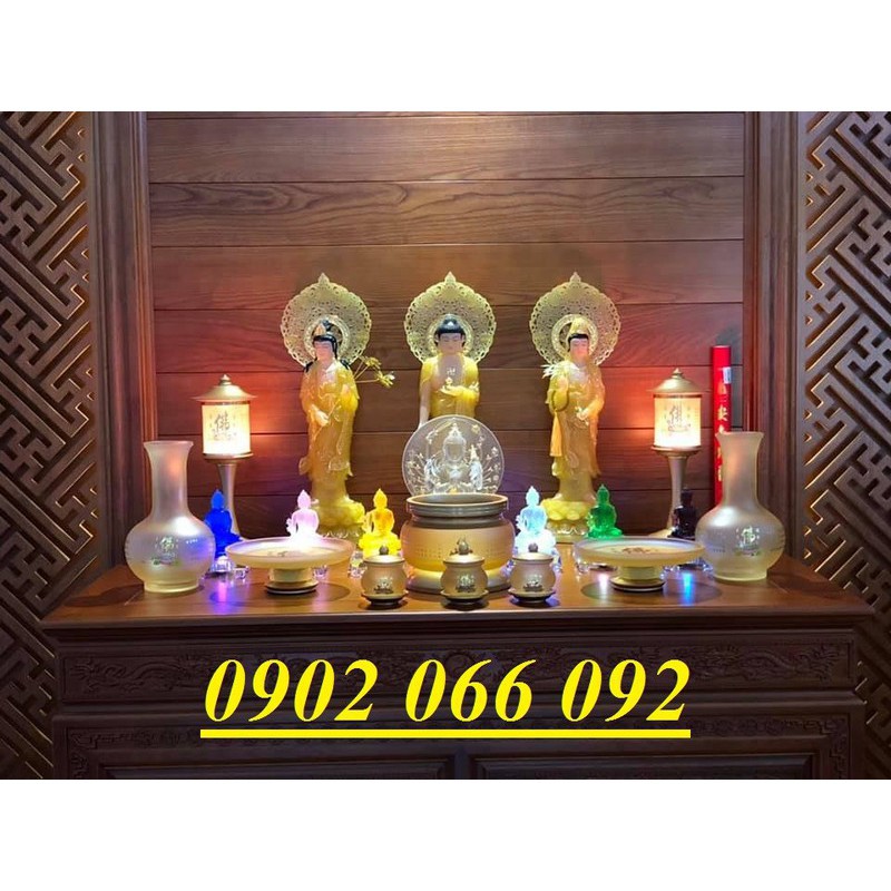 Đế đèn led pha lê đổi màu làm sáng tượng, trang trí