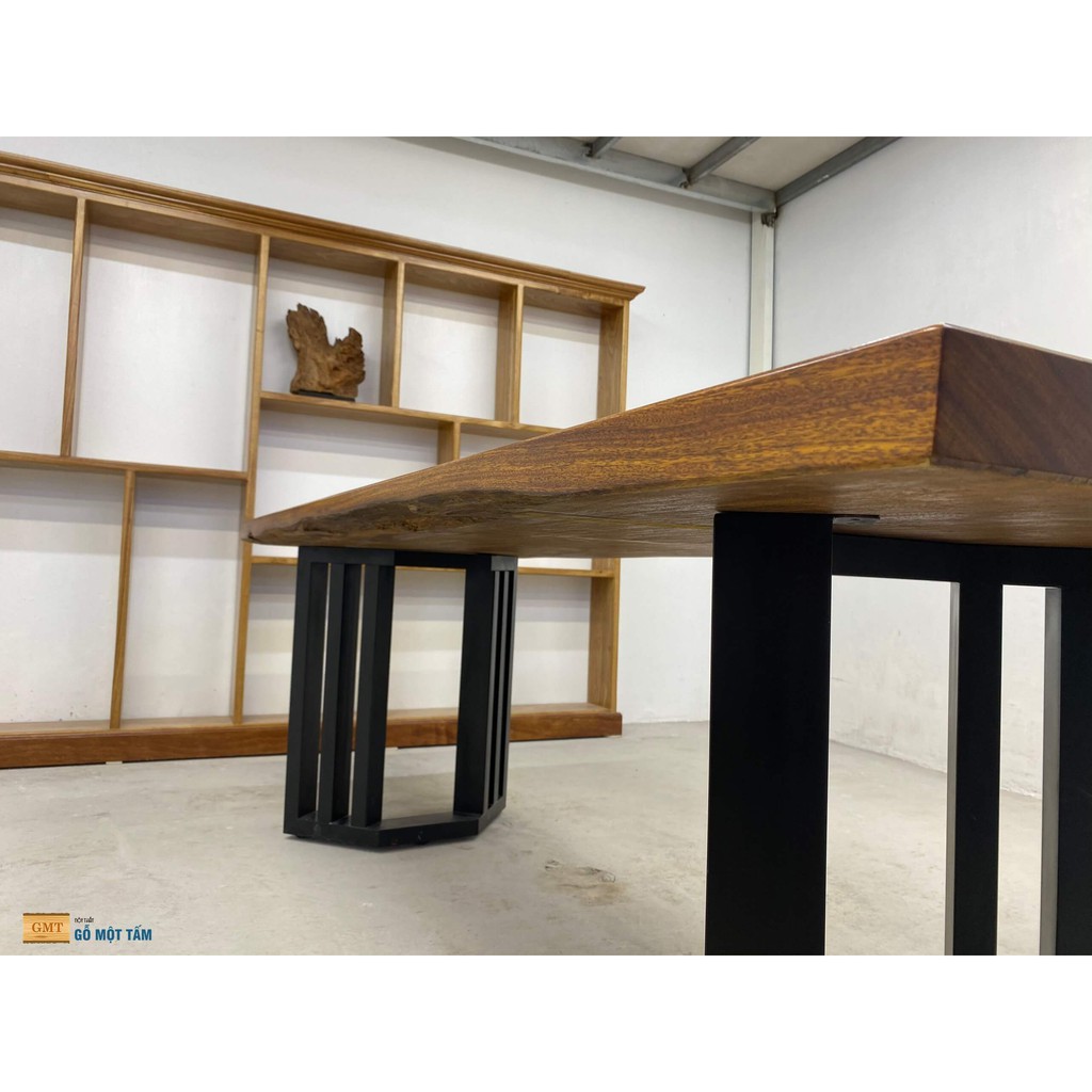 Bàn làm việc gỗ tự nhiên, Bàn họp gỗ tự nhiên nguyên tấm dài 2,17m rộng 80cm dày 5cm | BigBuy360 - bigbuy360.vn
