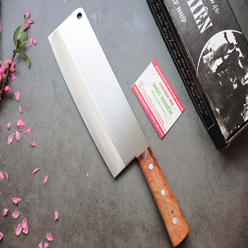 Dao Bếp Thép Cacbon Cao Câp Không Rỉ Chặt, Thái Siêu Bền Thương Hiệu Mộc Nhiên