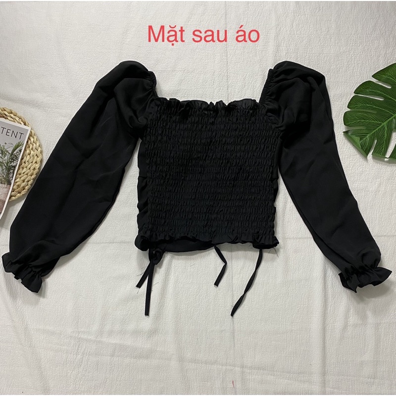 Áo sơ mi nữ, dây rút, tay dài, chất thun voan, mặc đi chơi siêu xinh, màu đẹp