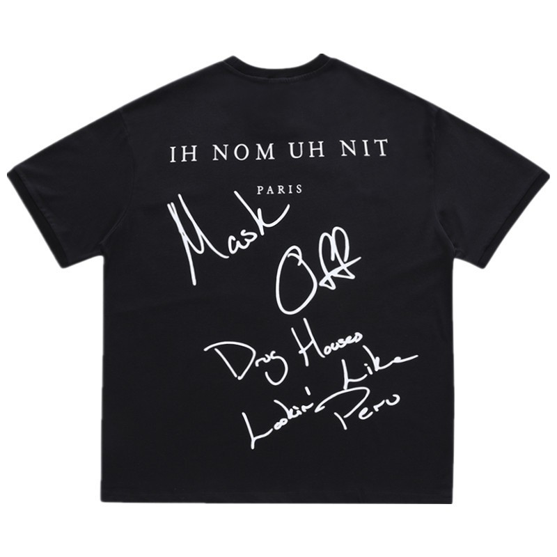 Áo thun ngắn tay IH NOM UH NIT masked Kanye print T-shirt ss18
