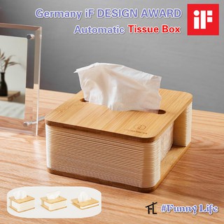 FL Wooden Tissue Box Elastic Design Paper Storage Boxes For home & Office Storage Organizer