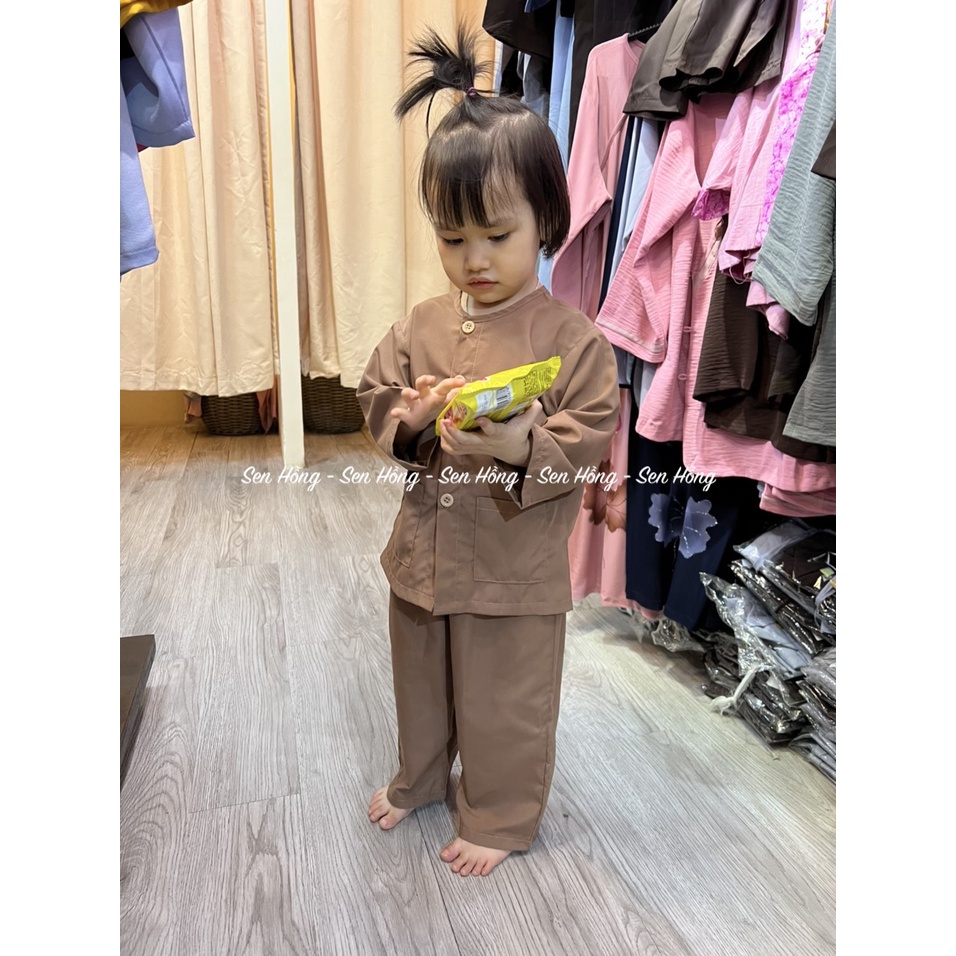 Đồ bà ba cho bé trai bé gái - quần áo lam đi lễ chùa đi chơi - set baba trẻ em vải kate Nhật BBB