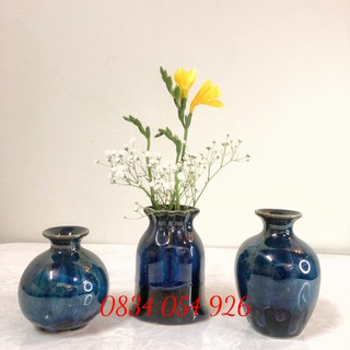 Lọ Cắm Hoa Mini Gốm Sứ Bát Tràng Màu Men Hỏa Biến - Bình Cắm Hoa Mini Cao Cấp Bát Tràng (Giao Ngẫu Nhiên)