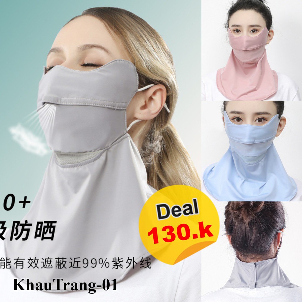 KT01- Xanh,Hồng,Xám Khẩu Trang đi nắng chống tia UV UFP 50+ - Unisex Nam Nữ đều thích hợp