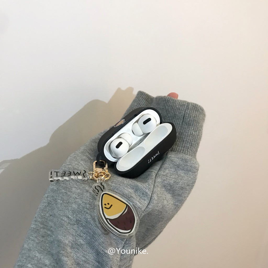 Vỏ bảo vệ hộp sạc tai nghe AirPods 1 2 pro 3 pro mềm hình khoai tây màu tương phản phong cách Hàn Quốc
