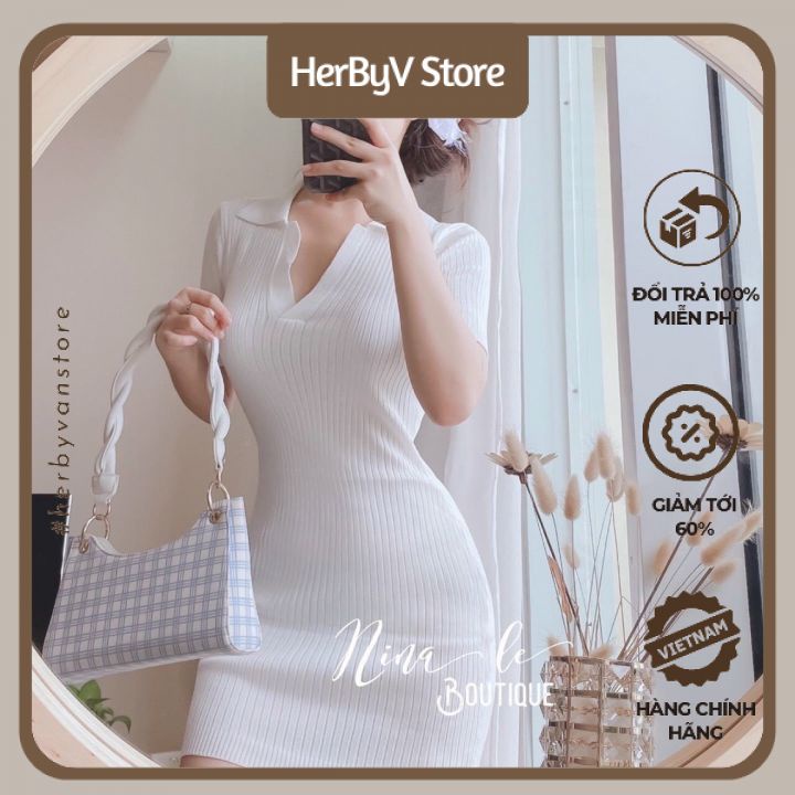 Váy Body Len Tăm Tay Ngắn Kiểu Dáng Hàn Quốc Siêu Đẹp Màu Sắc Đa Dạng, HerbyV Store 💖 | BigBuy360 - bigbuy360.vn