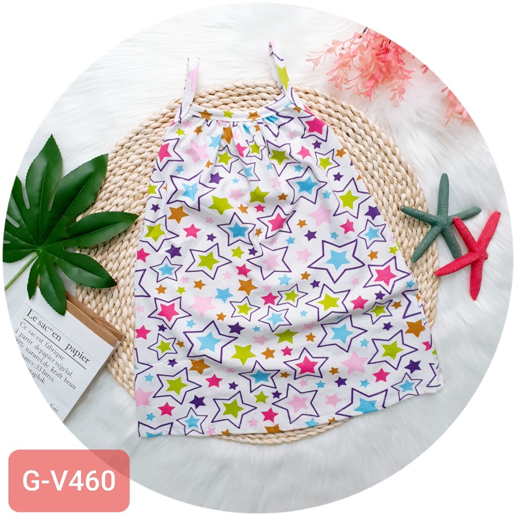 Đầm 2 dây họa tiết dễ thương cho bé