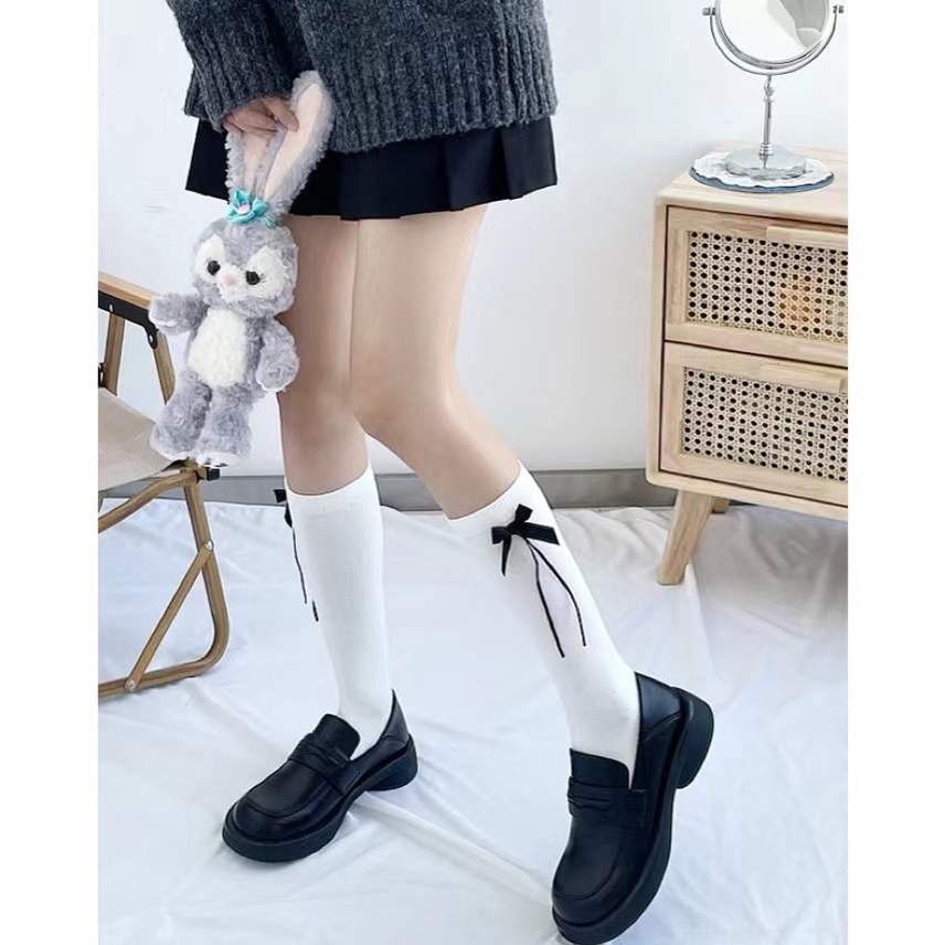 Vớ lolita phối nơ dài đến bắp chân dễ thương cho phụ nữ