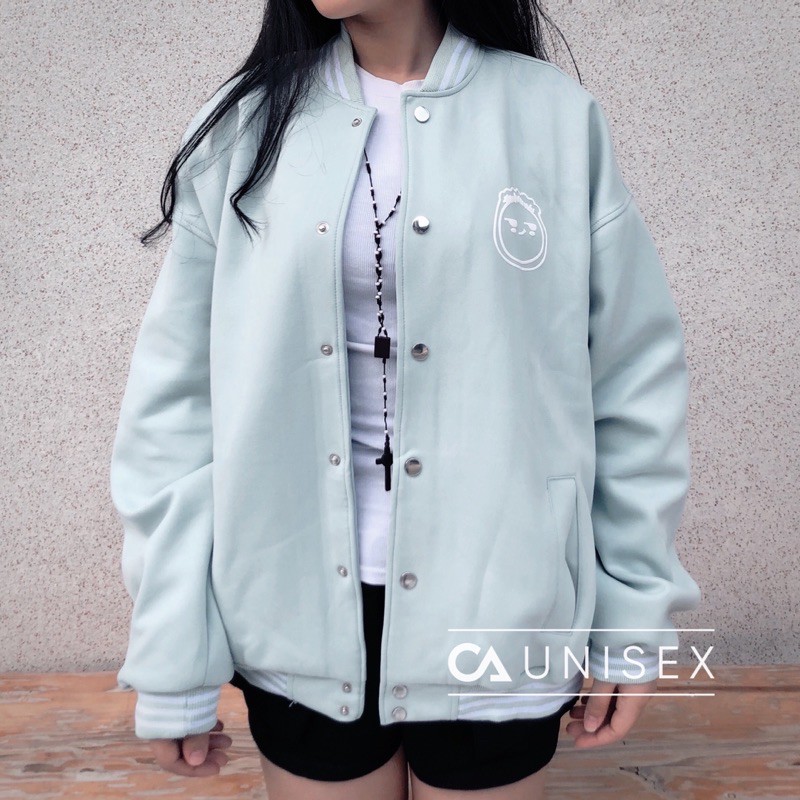 Áo Khoác Bomber Jemcloset FACE & Ray Tay Dài Form Rộng Ulzzang ( hình thật + 2 màu ) | BigBuy360 - bigbuy360.vn