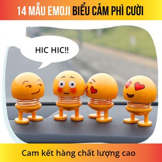 Thú Nhún Emojji con lắc lò xo (Loại xịn lò xo dày màu vàng + chân dán)