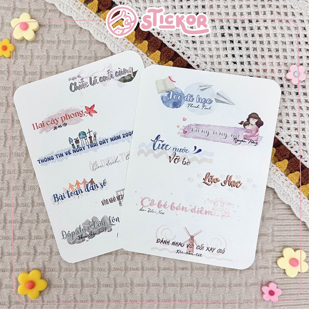 Sticker tựa bài Ngữ văn lớp 08