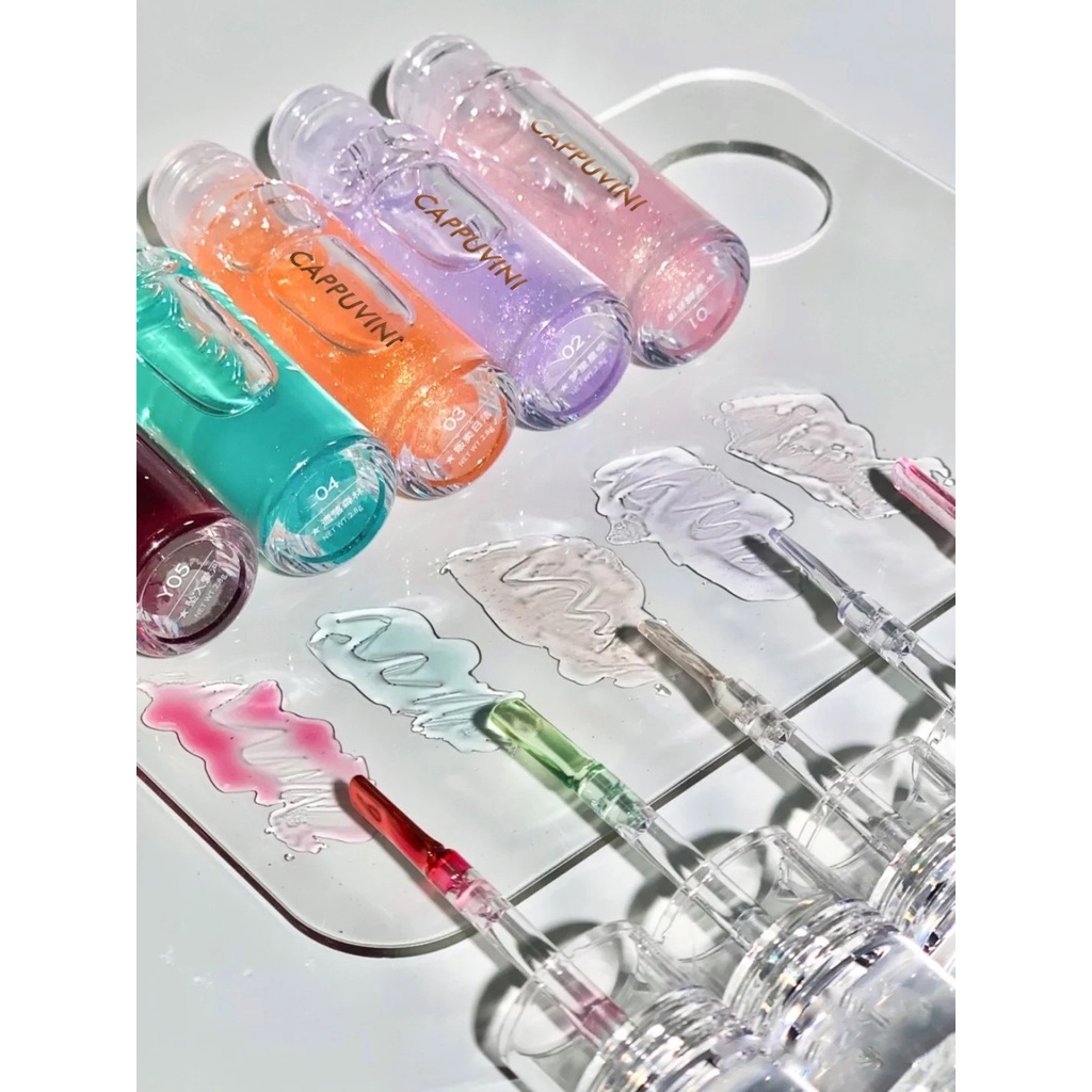 [Hàng mới về] Set 3 son bóng dưỡng ẩm Cappuvini trong suốt tiện dụng