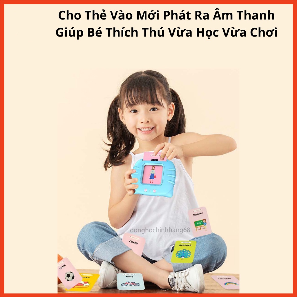 Máy Đọc Thẻ Tiếng Anh Cho Bé Flashcard Gồm 112 Thẻ 224 Từ Tiếng Anh Sạc Cổng USB Không Có Sóng Điện