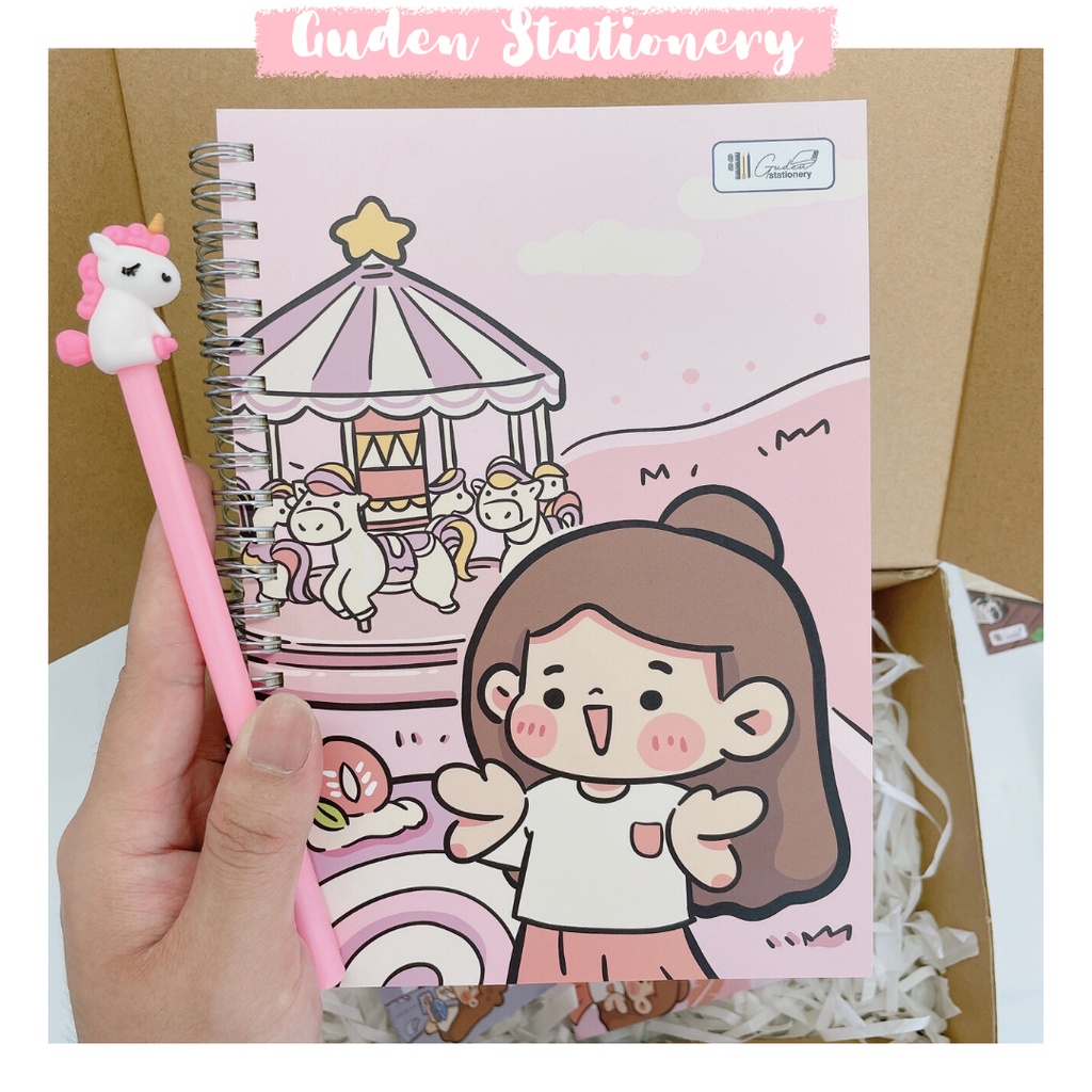 Hộp quà sổ tay  cô gái dễ thương 2_Guden Stationery