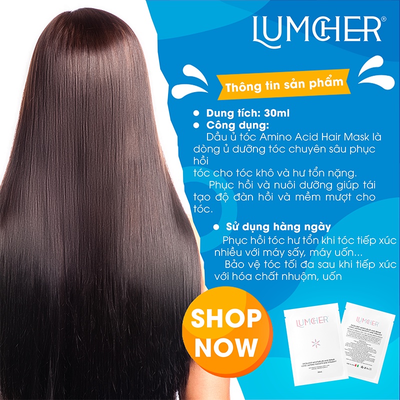 Hấp Ủ Tóc Lumcher Phục Hồi Chuyên Sâu | Dành cho tóc hư tổn sau khi sử dụng hóa chất Uốn, Ép, Nhuộm