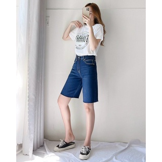 Quần jeans nữ lững ngố ống suông lưng cao