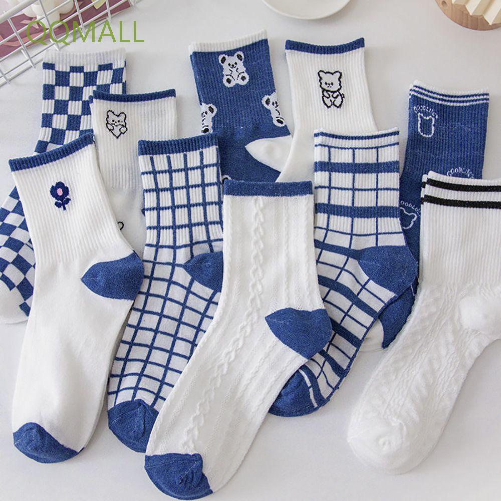 Vớ cotton cổ trung in hình gấu Kawaii dễ thương phong cách thể thao thời trang mùa thu cho nữ
