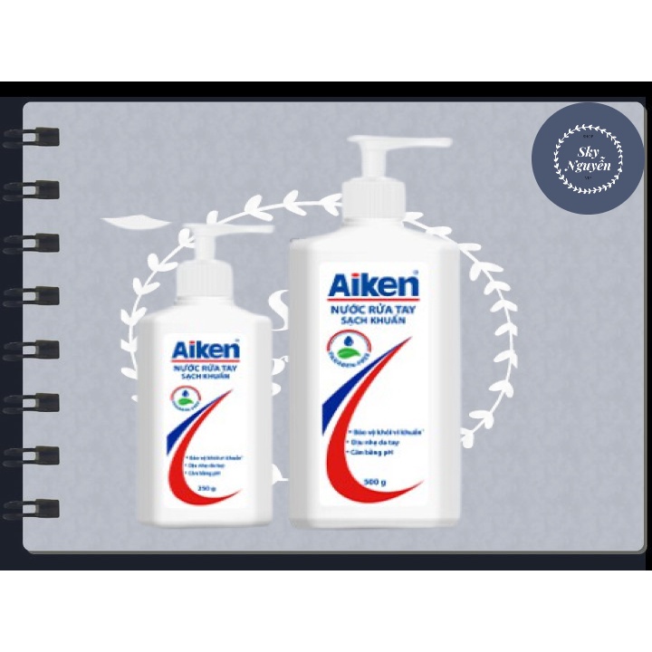 AIKEN Nước rửa tay xà phòng Sạch khuẩn Aiken 500g / 250ML.