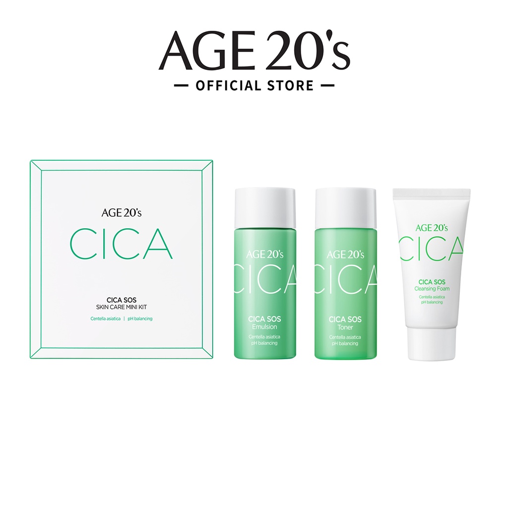 Bộ mỹ phẩm dưỡng chăm sóc da mặt AGE 20'S Cica SOS chất lượng cao