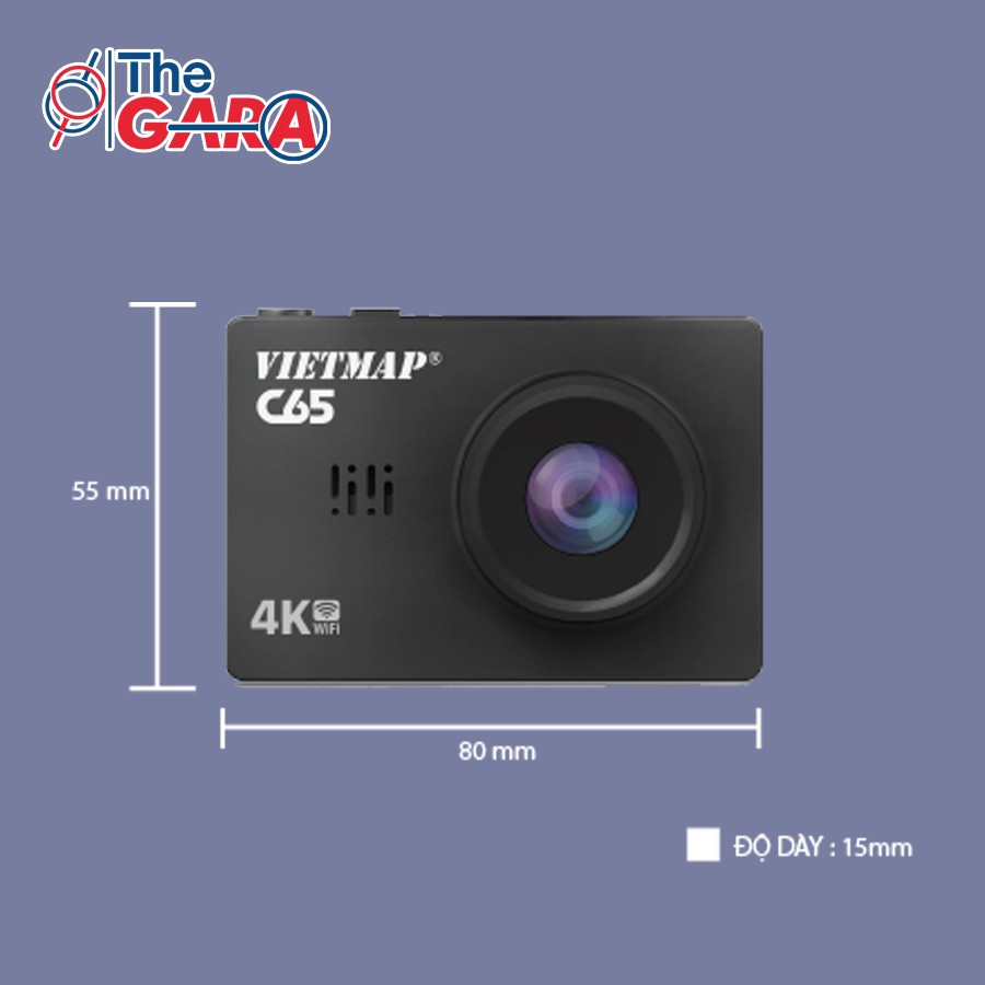 Camera Hành Trình VietMap C65 + Thẻ nhớ 32GB | Độ phân giải Ultra HD 4K | Cảnh báo tốc độ