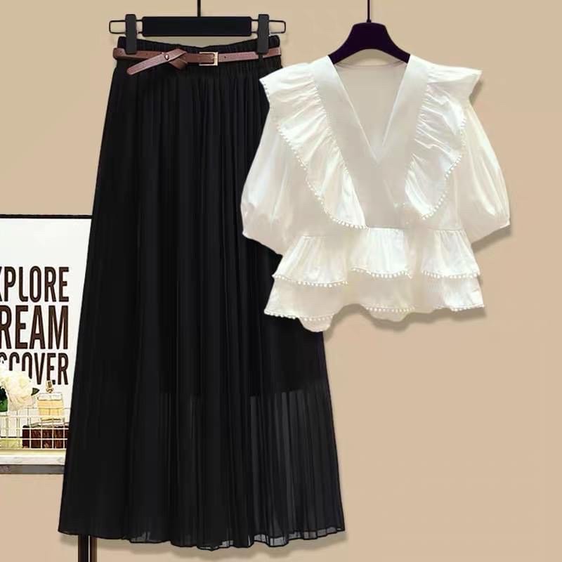 Chân váy dáng dài maxi ly nhỏ hàn quốc kèm đai CV3325 - NhiNhi Shop