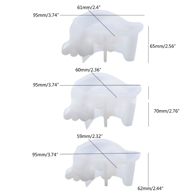 Sa Khuôn Silicon Làm Móc Khóa Hình Ốc Sên / Nấm / Lâu Đài Có Lỗ Tre