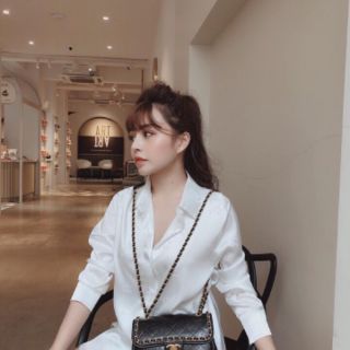 Áo Sơ Mi Lụa Dior Vân dáng suông, Chất lụa mềm mịn mặc cực thoáng. HANA STORE