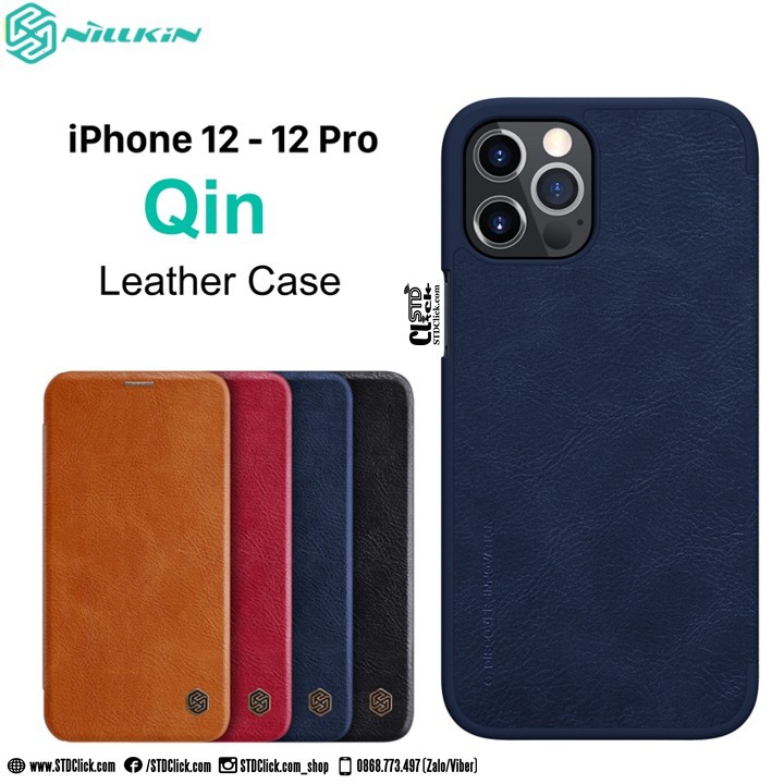 BAO DA IPHONE 12 - 12 PRO NILLKIN QIN CHÍNH HÃNG HÀNG CHUẨN