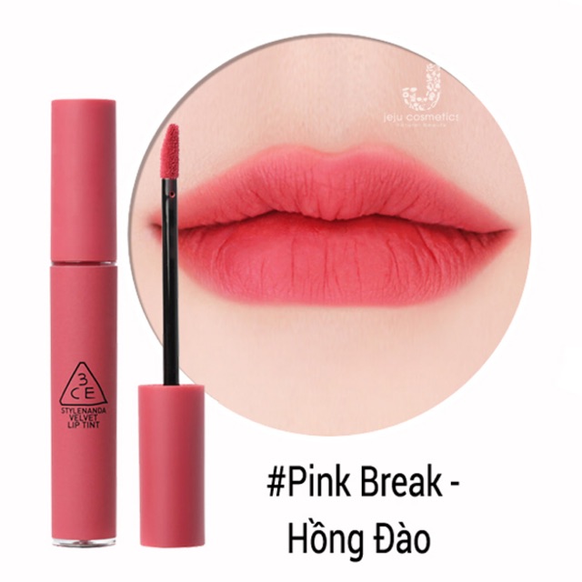 💗Son kem 3CE Velvet Lip Tint #Pink_Break tông hồng đào💗