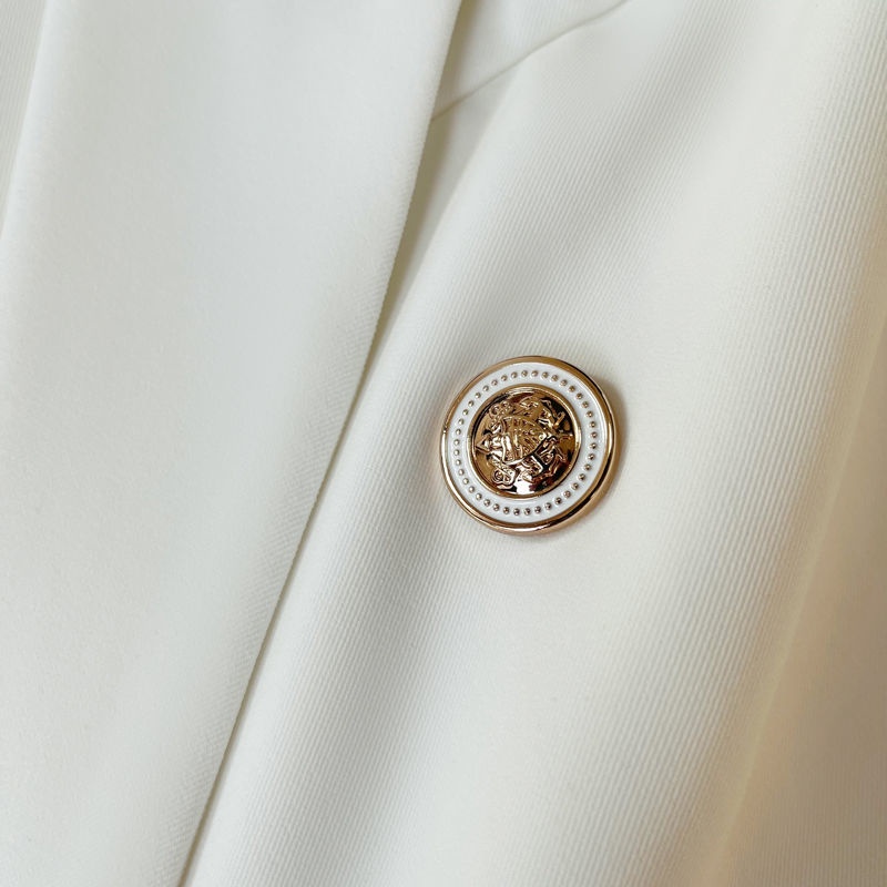 Áo Khoác Blazer Dáng Ngắn Màu Trắng Thời Trang Cao Cấp Cho Nữ