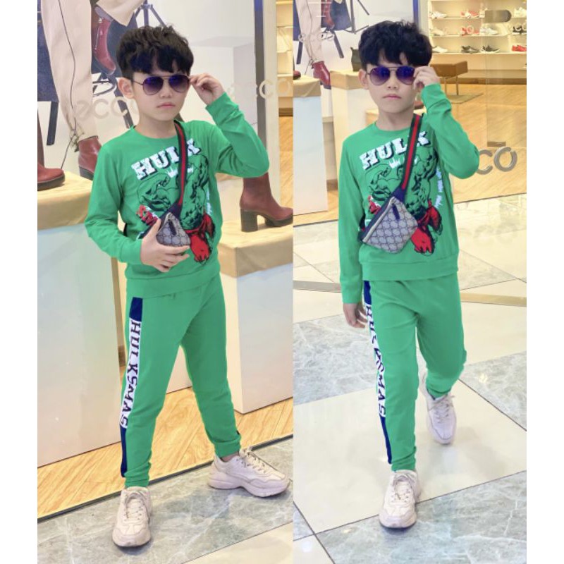 Bộ thun tay dài bé trai size đại