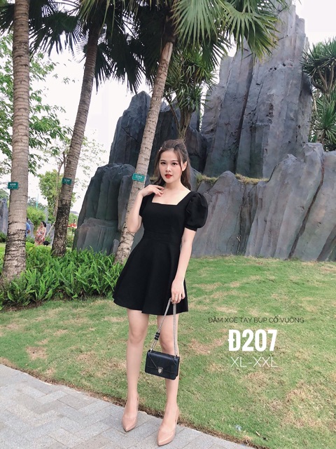 Đầm xoè cổ vuông bigsize 55-90kg | BigBuy360 - bigbuy360.vn