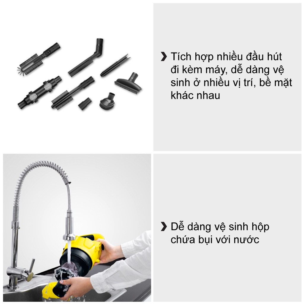 [Mã ELHA22 giảm 6% đơn 300K] [Karcher VC 3 Plus] Máy hút bụi gia đình Karcher VC3 Plus *KAP